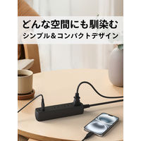 トップランド 延長コード 電源タップ 1m 3個口 USBーA+C充電付 PD対応 両面挿し TPD10-BK 1個