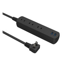 トップランド 延長コード 電源タップ 1m 3個口 USBーA+A充電付 両面挿し TPA310-BK 1個