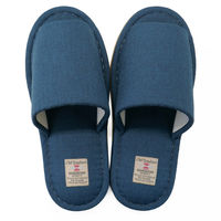 オクムラ スリッパ  オールドスタンダード外縫い 来客用 ルームシューズ  Lサイズ ブルー BSAA7007BL 1足