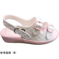 山一 抗菌キルティング2バンドサンダル ピンク L 7609PKL 1足 68-0793-43（直送品）