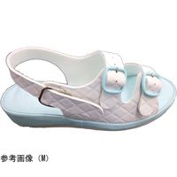 山一 抗菌キルティング2バンドサンダル ブルー L 7609BLL 1足 68-0793-47（直送品）