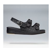 山一 抗菌キルティング2バンドサンダル ブラック LL 7609BKLL 1足 68-0793-52（直送品）