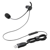 エレコム ヘッドセット 片耳カナル型 有線 マイクアーム付き USBーA ブラック HSーEP21MUBK 1個