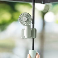 ロア・インターナショナル 4WAY日傘対応クリップファン abbiFan CLIP ミントグレー AB-DQ261GR 1個