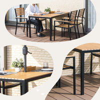 武田コーポレーション ウッド調アルミテーブル長方形 LN-G-UT140 1箱(1個入)（直送品）