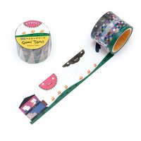 学研ステイフル 五味太郎 ひよこはにげます 透明マスキングテープ 30mm幅（おうち） M05057 1個