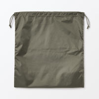 無印良品 ポリエステルメッシュ巾着 ダブルタイプ カーキ Ｌ 約３４×３７×１４ｃｍ 良品計画