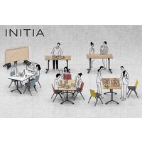 【組立設置込】コクヨ INITIA 昇降 フラップテーブル 幅1800×奥行900×高さ900mm ナチュラルオーク×ブラック 1台（直送品）