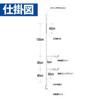 ハヤブサ NT662-7-1.5投げキスMIXウイリー3本鈎3セット　1袋（直送品）