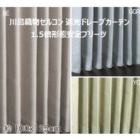 川島織物セルコン ウォッシャブル 防炎 遮光 ドレープカーテン DD1178S 1000×1350mm イエローグリーン 1枚（直送品）