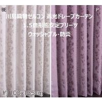 川島織物セルコン ウォッシャブル 防炎 遮光 ドレープカーテン DF1123S 1000×1350mm ベージュ 1枚（直送品）