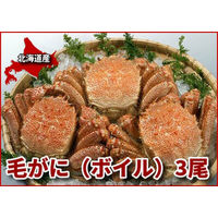 毛がに(3尾・1.2kg） 冷凍 食品 カニ かに 蟹 お取り寄せ グルメ 【沖縄・離島エリア配送不可】（直送品）