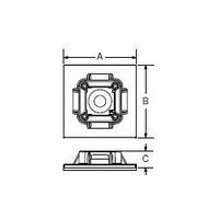 エスコ 25.4x25.4mm結束バンド用ベース(粘着付/100個) EA475GB-12A 1パック(100個)（直送品）