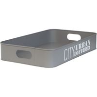 ベストコ 多目的収納ボックス シティーアーバン 浅型L ND-4554 幅500×奥行300×高さ80mm グレー 1個（直送品）