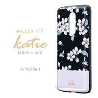 Xperia 1 SO-03L SOV40 耐衝撃ハイブリッドケース PALLET AIR Katie  フラワーブラック（直送品）