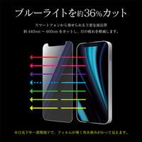 MSソリューションズ iPhone 12/12 Pro ガラスフィルム ブルーライトカット LP-IM20FGB 1個