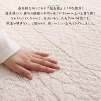 萩原 ラグ ソリッド 綿100％ 日本製 1300×1850mm アイボリー 240626700 1枚（直送品）