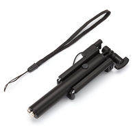 PGA 自撮り棒 コンパクト セルフィースティック ブラック PG-SSTK01BK 1個（直送品）