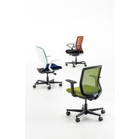 【組立設置込】内田洋行 カリッサ2 リング肘 クロス ナイロンキャスター ホワイトシェル テラコッタ 1脚（直送品）