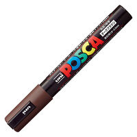 ポスカ 中字 ダークブラウン 水性マーカー 5本 PC5M.22 三菱鉛筆 （uni）