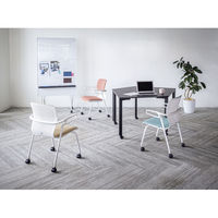 【設置込】内田洋行 カゼトラ キャスターチェア CZT-500N B PU ブラック×サーモンピンク 61181437 1脚（直送品）