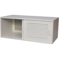 オスマック 天然木ルーバー扉カウンター上収納 幅60ホワイト BL-6028W 1台（直送品）