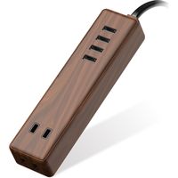 USBタップ 電源タップ 延長コード AC 2個口 USB A×4 1.5m ウォールナット ECT-0415W エレコム 1個（直送品）