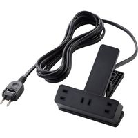 クリップタップ 電源タップ コンセント 3m 2ピン 3個口 雷ガード ほこりシャッター 黒 ECT-1430BK エレコム 1個（直送品）