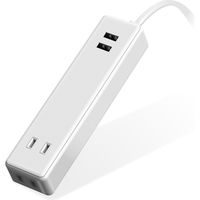 USB充電器 電源タップ コンセント 2個口 USB-Aポート×2 1.5m ほこり防止 白 ECT-0915WH エレコム 1個