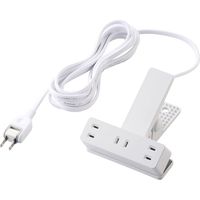 クリップタップ 電源タップ コンセント 3m 2ピン 3個口 雷ガード ほこりシャッター 白 ECT-1430WH エレコム 1個（直送品）