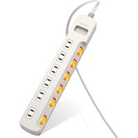 延長コード 電源タップ 3m 6個口 個別スイッチ 雷ガード ほこり防止 ホワイト T-K6A-2630WH エレコム 1個（直送品）
