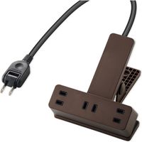 電源タップ クリップタップ 2.5m 2ピン 3個口 雷ガード ほこり防止 ブラウン T-KF03-2325BR エレコム 1個