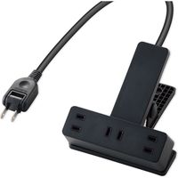 電源タップ クリップタップ 5m 2ピン 3個口 雷ガード ほこり防止 ブラック T-KF03-2350BK エレコム 1個（直送品）