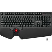 ワイヤレスキーボード トラックボール付 リストレスト付 高耐久 USBハブ付 ブラック TK-TB01DMBK エレコム 1個