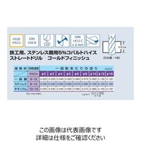 WM5Coハイス鋼ドリル 1.90x46x22 ゴールドフィニッシュ 【WM5CD01904622】 WM5CD01904622（直送品）