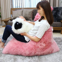 La joie ムートンビーズクッション OTTO ピンク 日本製（直送品）