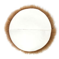 ムートン ピースクッション シナモン 日本製 円形 サークル ラウンド シートクッション 座布団（直送品）