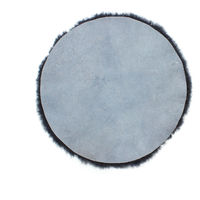 ナチュラルクリンプ ムートンチェアパッド チャコールグレー 円形 サークル ラウンド シートクッション 座布団（直送品）