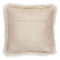 長毛ムートンカラーピロークッション 50×50cm シャンパン ピロークッション（直送品）