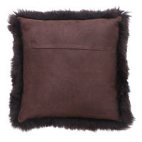 長毛ムートンカラーピロークッション 50×50cm チョコ ピロークッション（直送品）