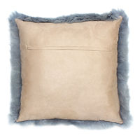 長毛ムートンカラーピロークッション 50×50cm プラチナム ピロークッション（直送品）