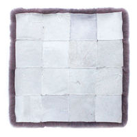 ムートンクッション 淡色 40×40 深紫 日本製 シートクッション 座布団（直送品）