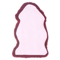 ムートンフリース ファーストレーベル 1匹物 バーガンディ ムートンラグ リアル ふわふわ ファー マット カーペット 裏無し（直送品）