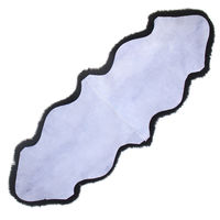 ムートンフリース ファーストレーベル 2匹物 ブラック ムートンラグ リアル ふわふわ ファー マット カーペット 裏無し（直送品）