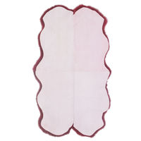 ムートンフリース ファーストレーベル 4匹物 バーガンディ ムートンラグ リアル ふわふわ ファー マット カーペット 裏無し（直送品）