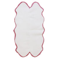 ムートンフリース ファーストレーベル 4匹物 ピンク ムートンラグ リアル ふわふわ ファー マット カーペット 裏無し（直送品）