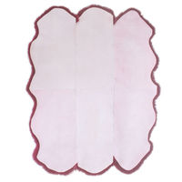 ムートンフリース ファーストレーベル 6匹物 バーガンディ ムートンラグ リアル ふわふわ ファー マット カーペット 裏無し（直送品）