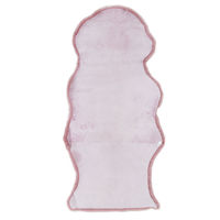 【納期：2～3週間】ムートンフリース ジャパンレーベル 1.5匹物 ローズ 日本製 ムートンラグ リアル ファー マット 裏無し（直送品）