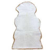 【納期：2～3週間】ムートンフリース ジャパンレーベル 1.5匹物 キャメル 日本製 ムートンラグ リアル ファー マット 裏無し（直送品）