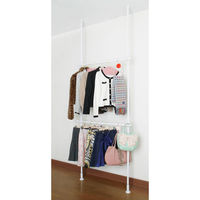 HEIAN SHINDO 突ぱり強力2段ハンガー ホワイト 平安伸銅工業(株) 6セット（直送品）